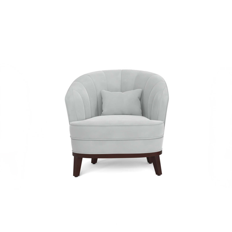 Fauteuil d'appoint rembourré Ava, Gris clair