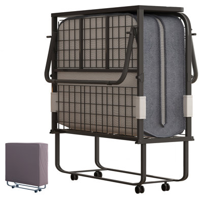 31" Rollaway Folding Bed with 4" Memory Foam Mattress & Wheels