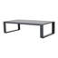 Table confortable à trois places et rectangulaire, coussins confortables gris, structure et table basse en aluminium robuste, coussin confortable,