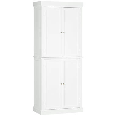 HOMCOM 26 Bathroom Cabinet White Country Toilet Paper Storage Shelf with Door