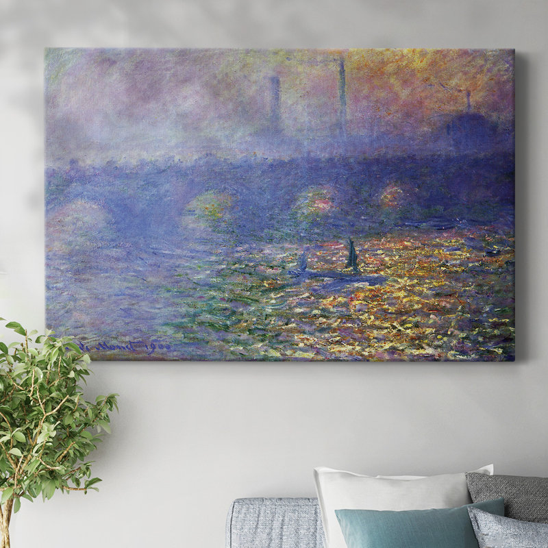 Waterloo Bridge by Monet-Gallery Wrapped Canvas, 40" H x 60" W
