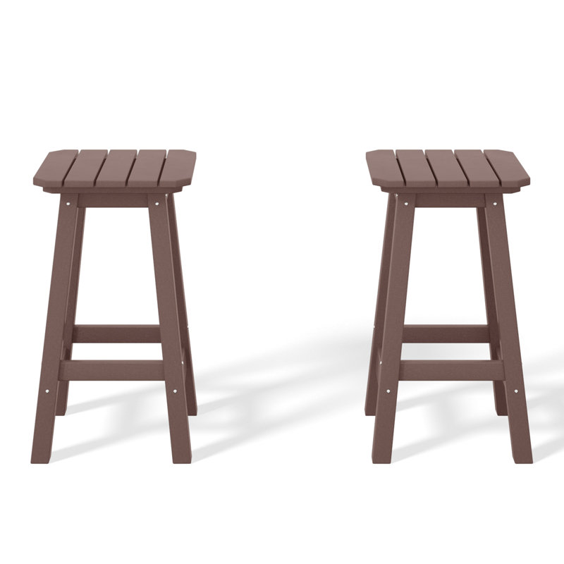 Tabouret de comptoir carré 24 po Laguna, Brun foncé