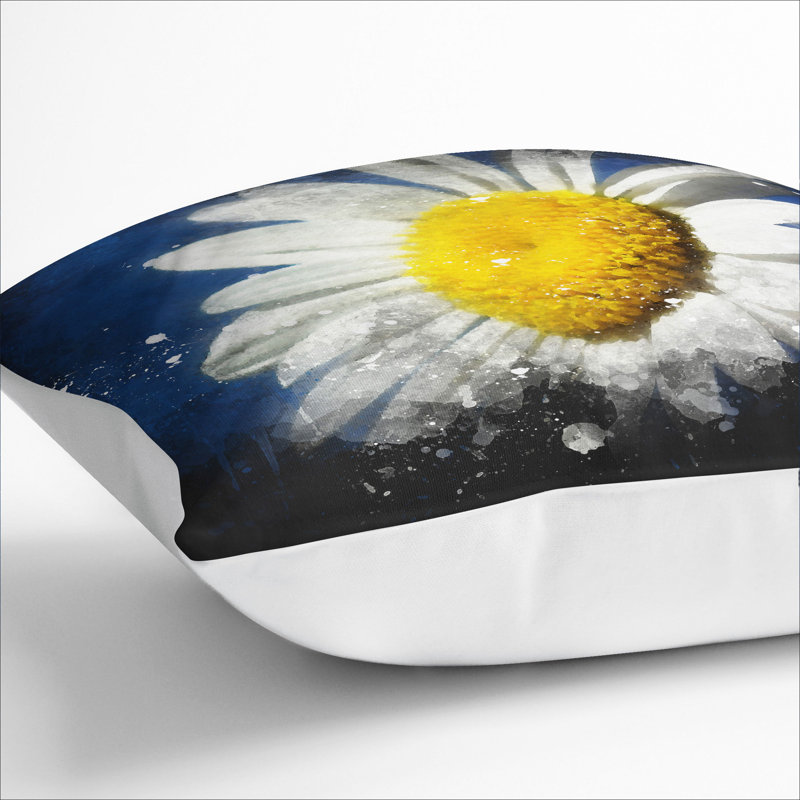 White Daisy Vol.5 Scatter Cushion, White, 40cm H x 40cm W x 15cm D