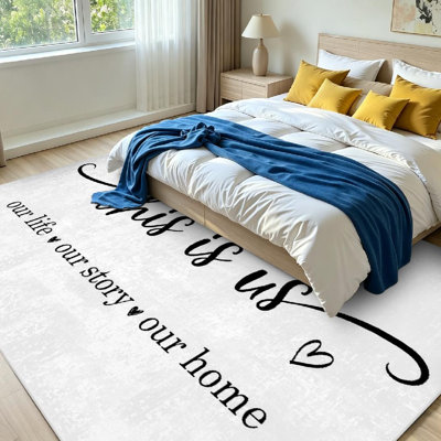 Tapis d'intérieur blanc lavable à la machine Story Home