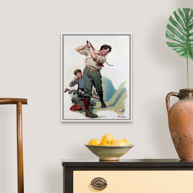 Art mural sur toile Norman Rockwell, Cadre flottant blanc, H 22 po x l 18 po x P 1,75 po
