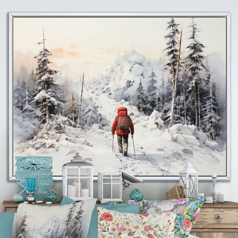 Randonnée arctique Alaska I - impression, H 30 po x l 40 po x P 1,5 po, Cadre flottant blanc