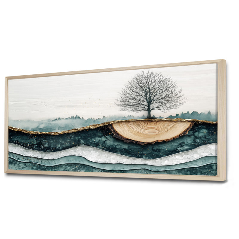 Jackleen - Landscapes Wall Art, H 28 po x l 60 po, Impression encadrée flottante, Crème, crème