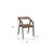 Dark Brown Solid Wood Open Back Dining Arm Chair