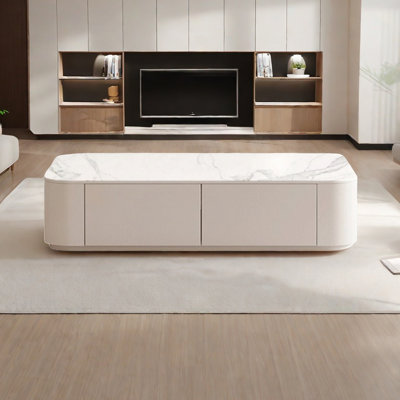 Table basse de style crème avec bois d'eucalyptus