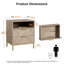 Table de chevet moderne pour chambre à coucher, table de chevet carrée 2 tiroirs avec rangement pour chambre à coucher (ensemble de 2)-554161198-773306310