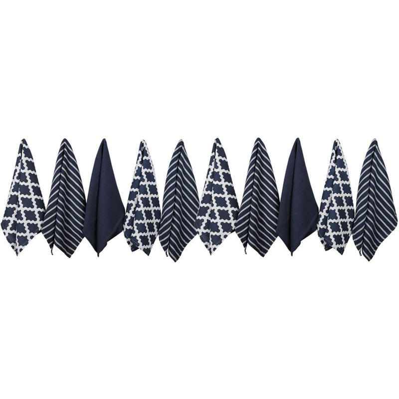 Stripe Jacquard Tea Towel Kitchen Towel, Navy