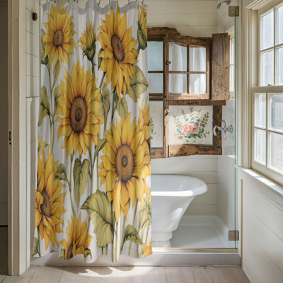 Rideau de douche 1 pièce Bright Sunflowers