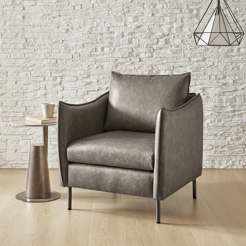 Fauteuil Paolo, Similicuir gris