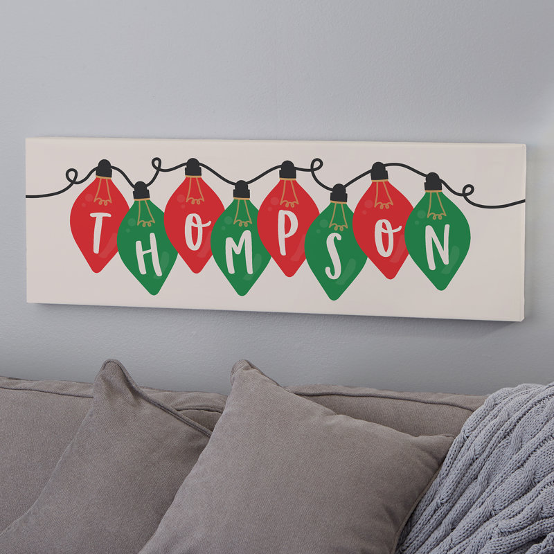 Fêtes de Noël personnalisées, impression sur toile, H 12 po x l 36 po x P 0,75 po