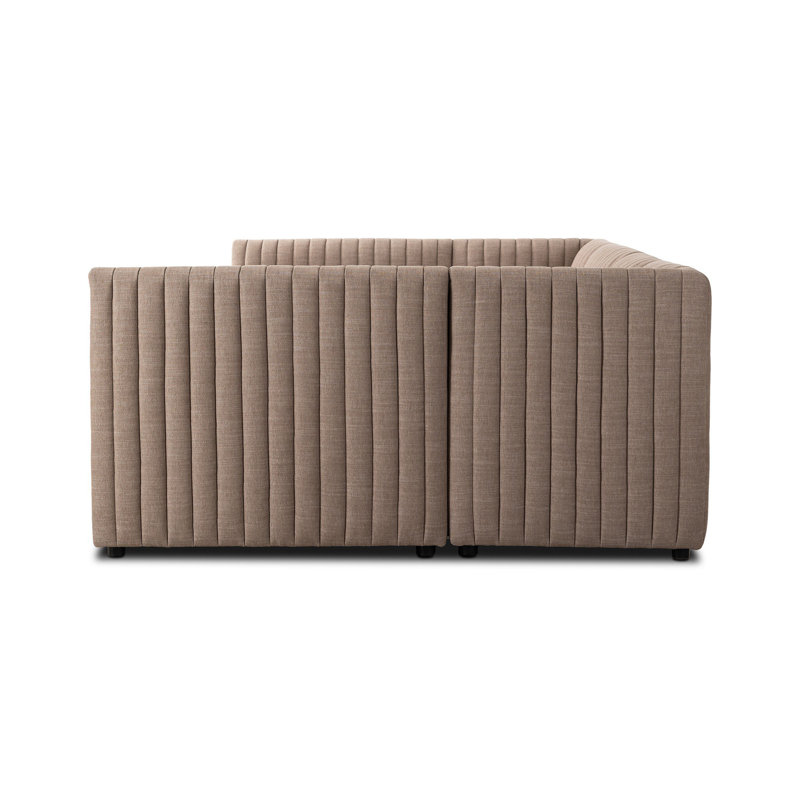 Camille Dining Banquette U Shape 119.5"-Crypton Nomad Taupe, Crypton Nomad Taupe Polyester, 31.5" H X 119.5" W x 66.5" D