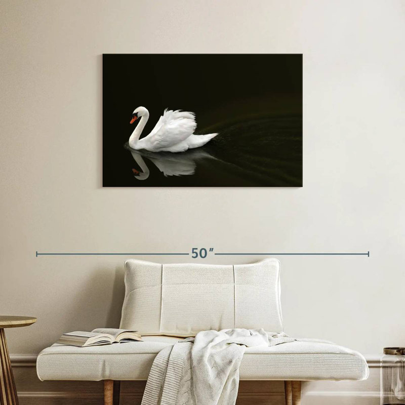 Brampt White Swan Elegance, 24" H x 36" W