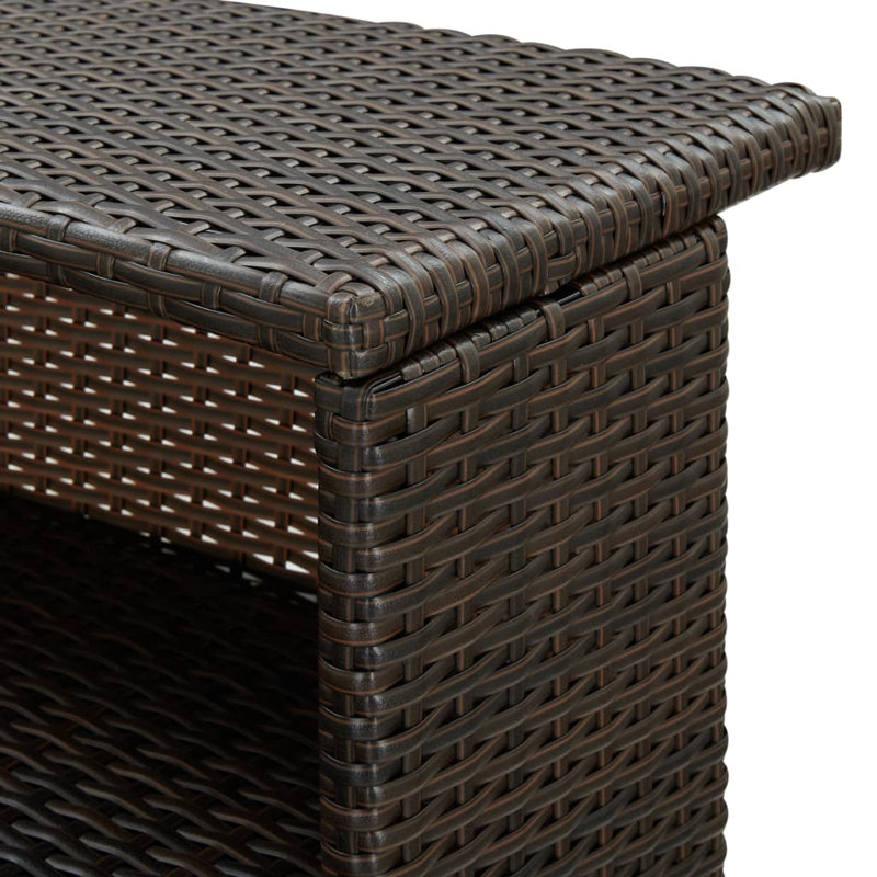 Evaleen Half Moon Steel Outdoor Bar Table - 120 cm W 55 cm D, Brown