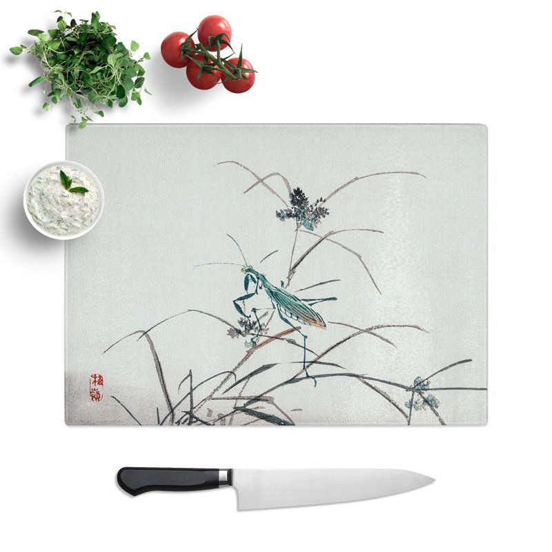 Tempered Glass a Grasshopper Chopping Board, 39 cm W x 28.5 cm L
