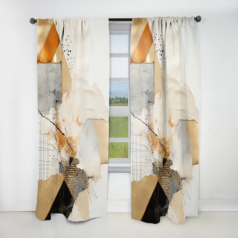 Ridgecrest Sunset Reverie Collages - Modern Velvet Curtain - Room Darkening - 1 panel, 52" W x 90" L