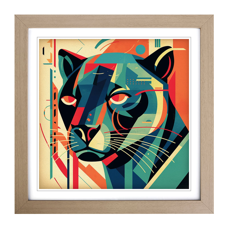 Panther Constructivism No.1 - Framed Print, Oak