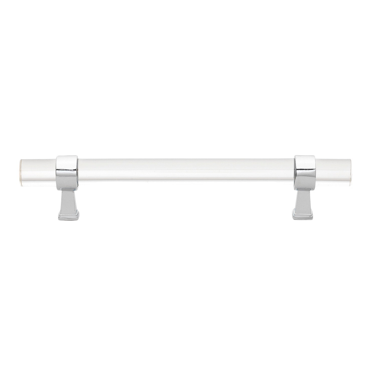 Acrylic Bar Cabinet Pull, Polished Chrome, 5.0625"