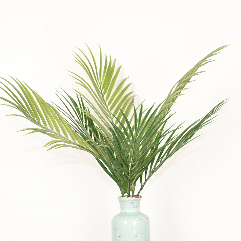 20 "branche de feuillage de feuille de palmier de verdure artificielle, longue tige de ferme pour décorations de table de centre de table de bureau à domicile