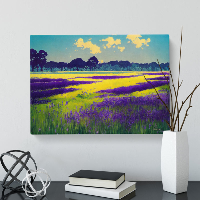 Placid Bluebell Field - Wrapped Canvas, 40cm H x 60cm W x 3cm D