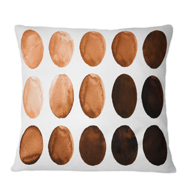 Neuf cercles dans des tons d'orange et de brun I - Coussin décoratif imprimé moderne