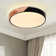 Koeninger Modern 1-Light Dimmable LED Wooden Ceiling Light Round Flush Mount Lamp With Remote Control
