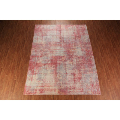 Tapis indien en laine à motif abstrait
