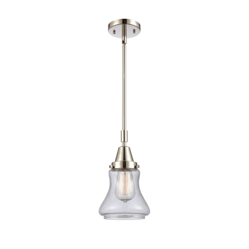 Luminaire suspendu en forme de cloche à 1 lumière Cahuilla, Ampoule non incluse, Nickel poli