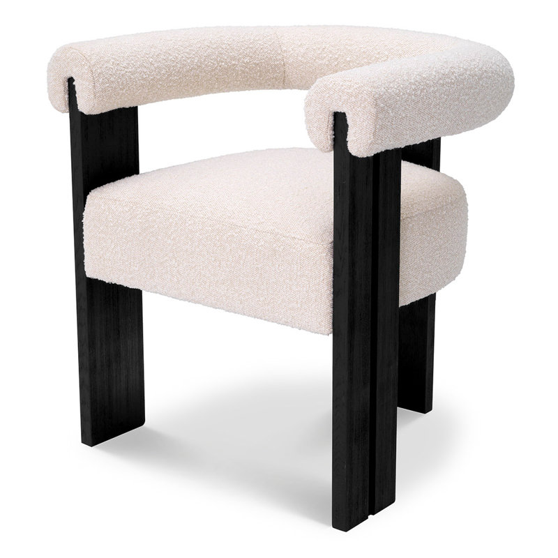 Percy 20.08'' H Upholstered Ash Arm Chair, Bouclé Cream