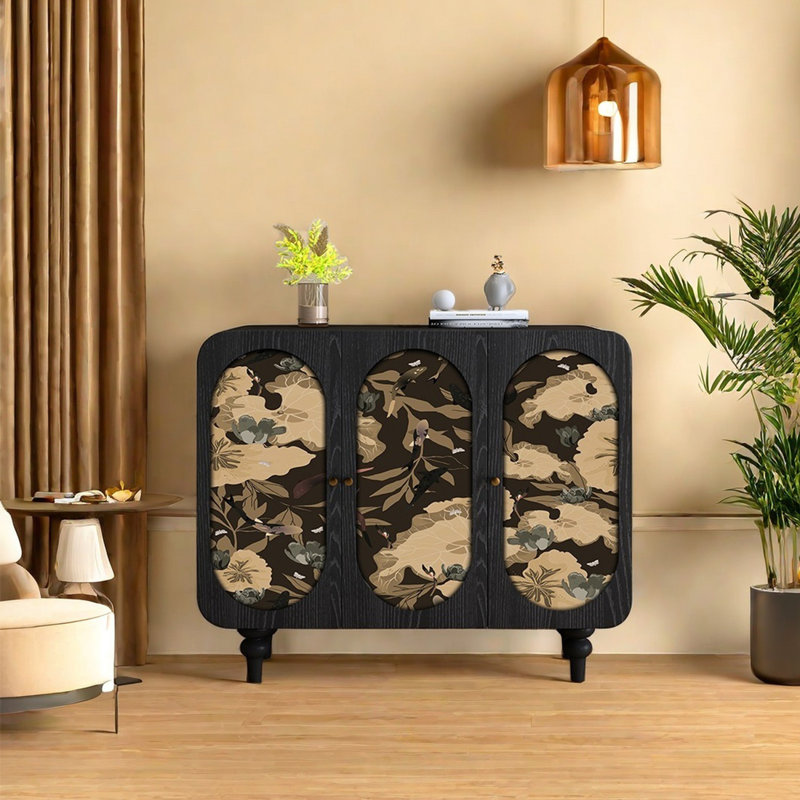 American style art multi-layer storage sideboard, Noir, noir, noir, noir