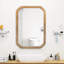Miroir de salle de bain mural avec armoire de rangement de 29,62 po de hauteur, 19,42 po de profondeur, en métal et en bois synthétique, conception moderne et élégante à illusion flottante, tablettes réglables pour organiser le maquillage