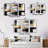 Horizontal Gold Black Dimensions Wall Art, 3-Piece Canvas Set - Horizontal Dimensions Abstract Gold Black III-996776719-996776718-967673452