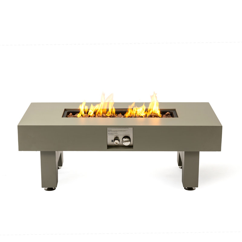 42_Inch  Iron Fire Pit Table, Propane, Gray