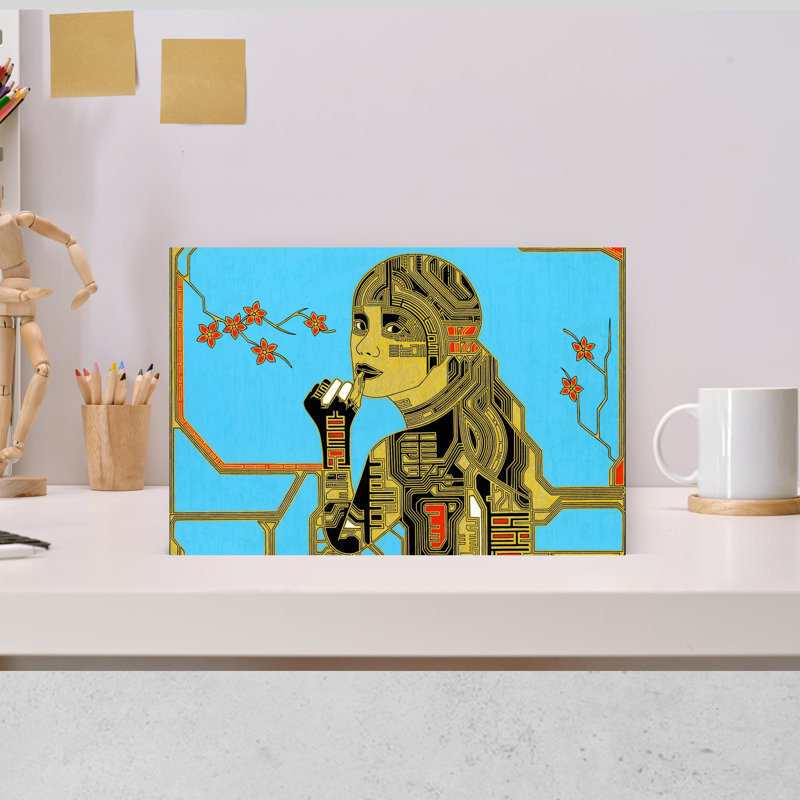Art contemporain fleur contemporaine, H 8 po x l 12 po