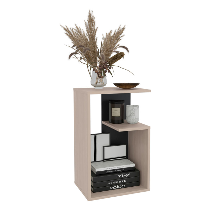 Table d'appoint Everet, Beige/noir