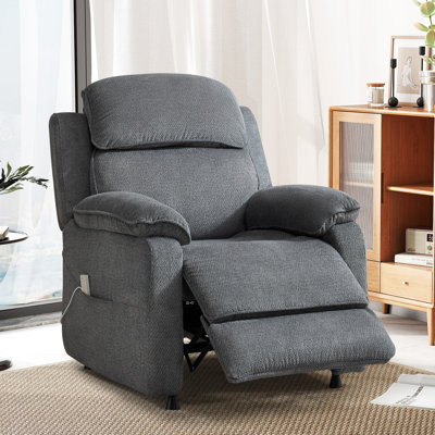  Nicollas 36.61'' Wide Modern Soft Fabric Upholstery Power Reclining Chair with Remote Control & 4 Stable Legs For Easy Clean