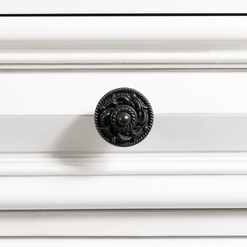 Commode à six tiroirs Alauna, Blanc antique