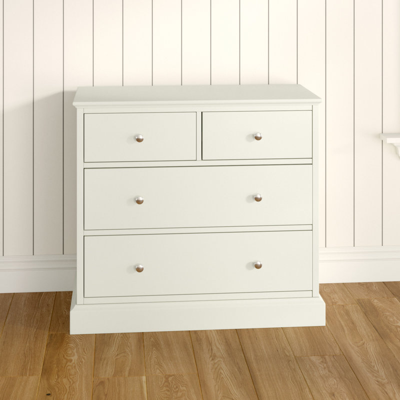 Carolina Solid Wood 98cm W 4 - Drawer Chest of Drawers, Cotton