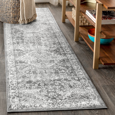 Blane Modern Persian Vintage Medallion Light Gray Rug