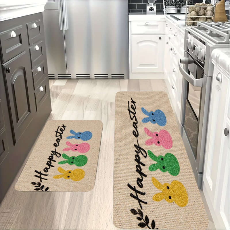 Tapis de cuisine antidérapant 2 pièces Glitter Bunnies