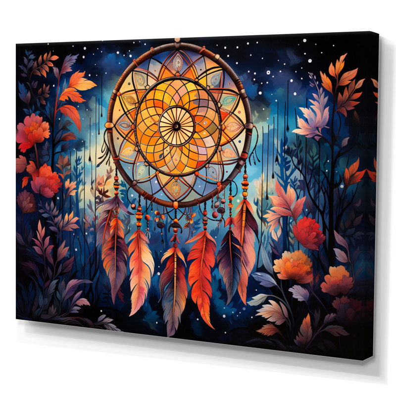 «Gold Dream Catcher Expressive Dreams I», reproduction sur toile, Toile tendue, H 12 po x l 20 po x P 1 po