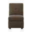 Chaise de rangement convertible brune 1pc avec tissu texturé, structure en contreplaqué de bois massif, siège rembourré en mousse, plateau, fonction réglable, pieds exposés, rangement intérieur, idéale pour la couleur du salon