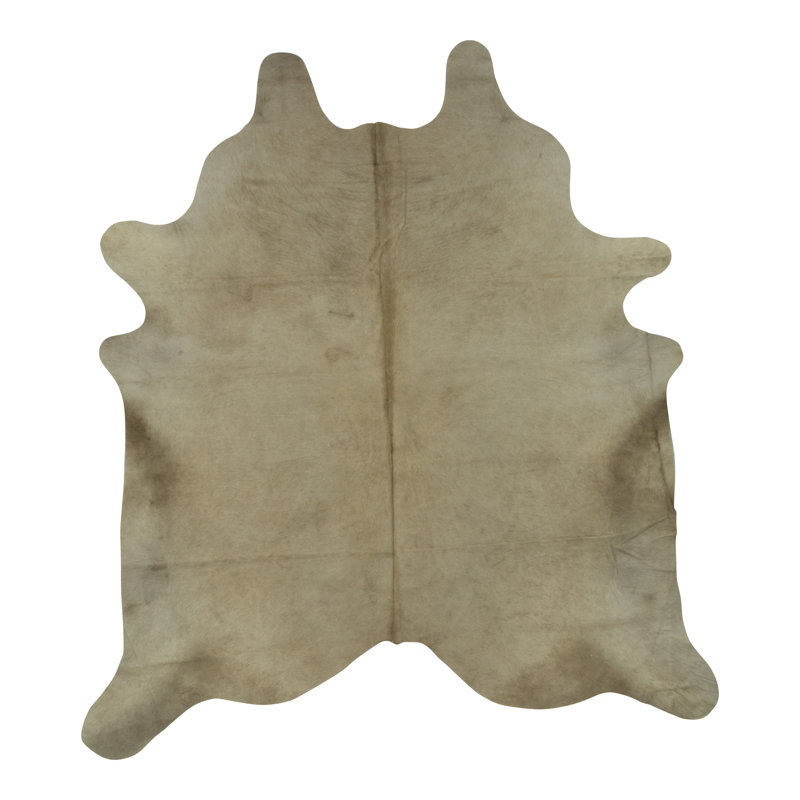 Handmade Cowhide Taupe Rug, Taupe