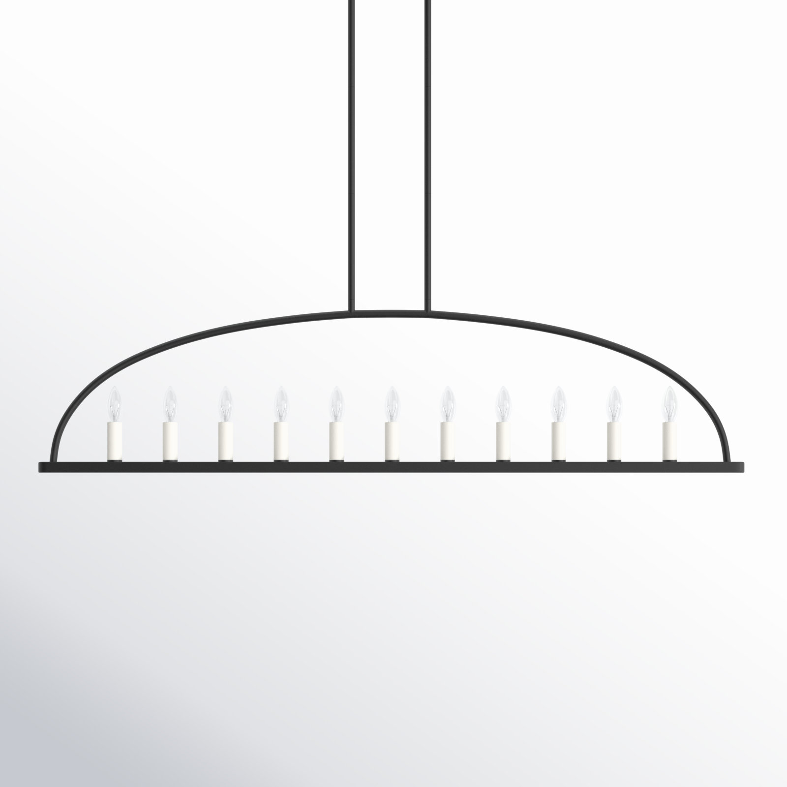 Roumel 11 Light Black Linear Chandelier, Black