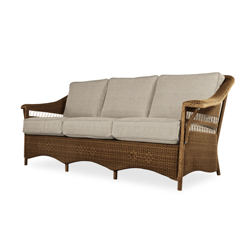 Nantucket Outdoor 3 - Seat Patio Sofa, Decorline Natural, Ebony