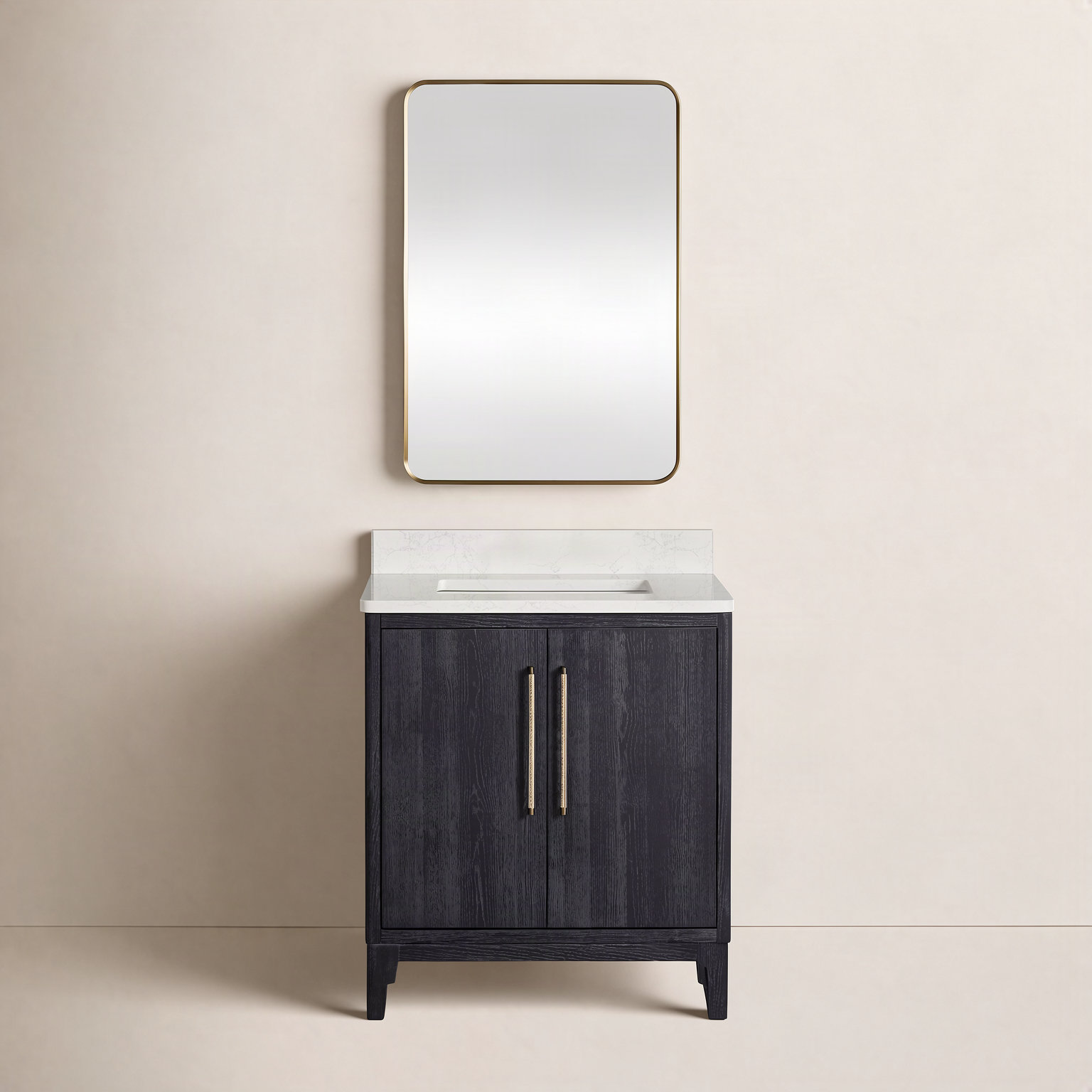 Langosta 30" Single Bathroom Vanity, Fir Wood Black