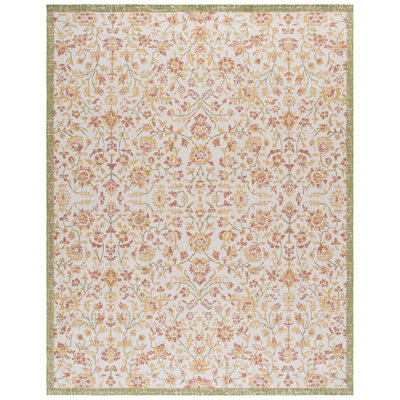Courtyard Power Loom Polypropylene Plastic; Polyester Floral Indoor / Outdoor Rug